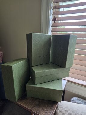 Gucci Green Patterned Empty Boxes